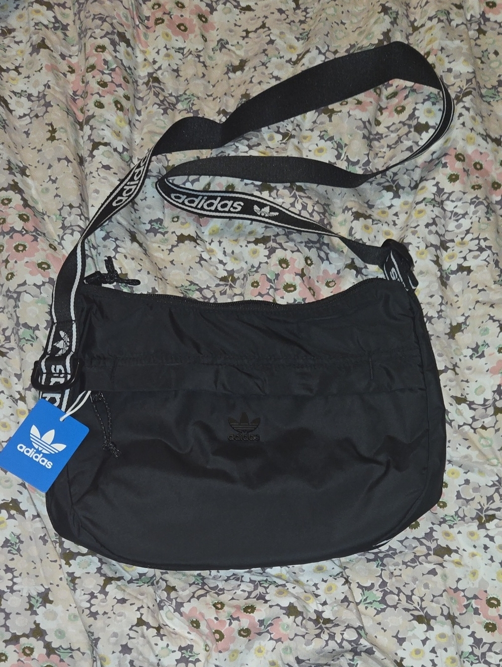 adidas Black Sling Crossbody with Logo Strap